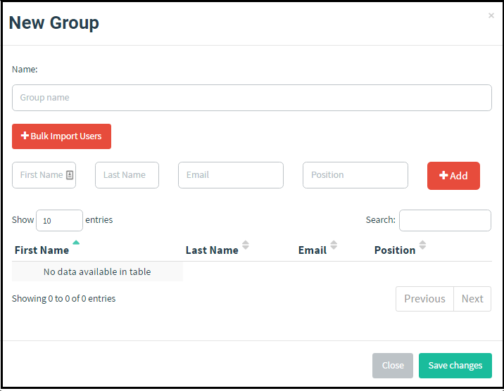 Création du groupe Création du groupe